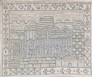 Hand Embroidered Afikoman Bag Jerusalem Silver (EM-AFE2) - Riverdale Judaica