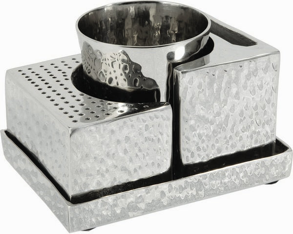 Yair Emanuel Nickel Hammered Havdallah Set (EM-HAB1) - Riverdale Judaica