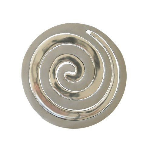 Aluminum Trivet Two Piece Swirl - Two tone Silver (EM-MHD-3) - Riverdale Judaica
