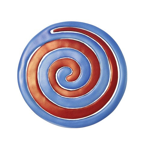Aluminum Trivet Two Piece Swirl - Blue and Red (EM-MHDC-3A) - Riverdale Judaica