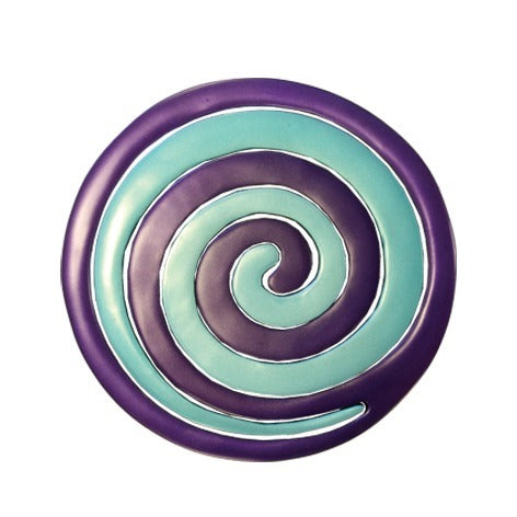 Aluminum Trivet Two Piece Swirl - Purple and Turquoise (EM-MHDC-3C) - Riverdale Judaica