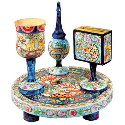 Yair Emanuel Wooden Havdallah Set - Oriental HAV-2 - Riverdale Judaica