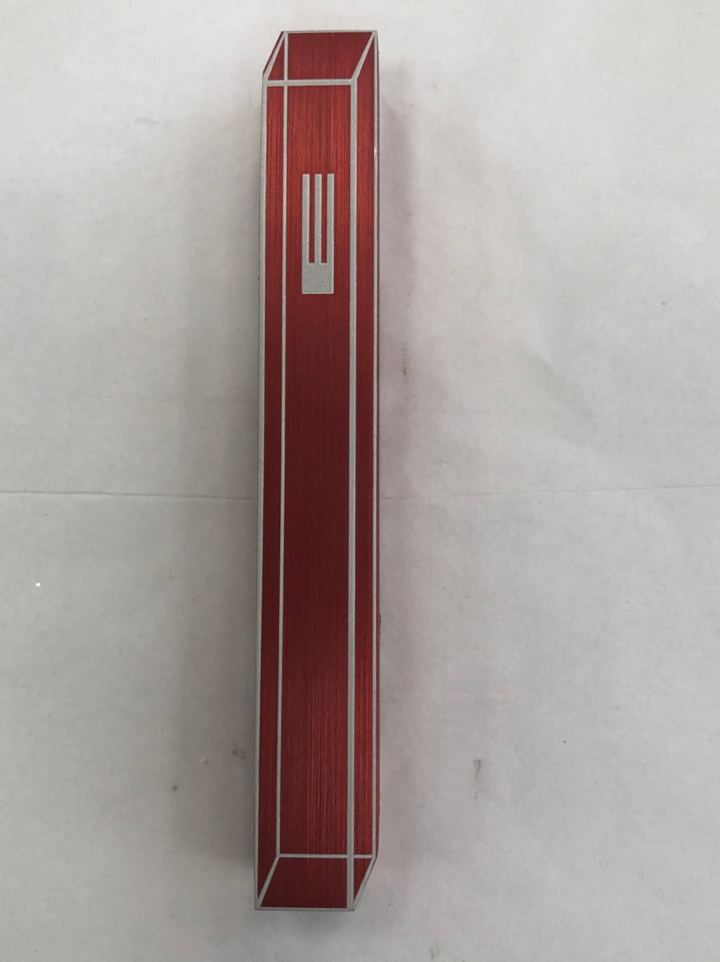 Modern Aluminum Mezuzah Case with 3D Design - Red, Made in Israel - Riverdale Judaica