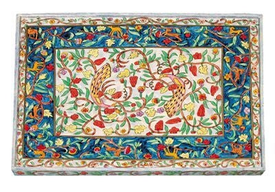 Emanuel Challah Board with Lucite Protector Oriental (EM-CB-3) - Riverdale Judaica