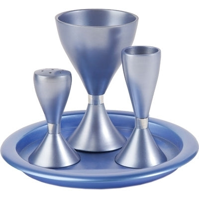 Yair Emanuel Anodized Aluminum Havdallah Set Blue (EM-HVM2) - Riverdale Judaica
