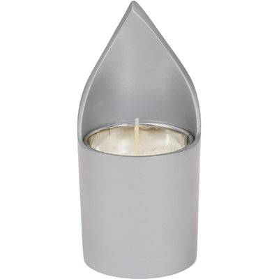 Anodize Memorial Candle Holder Silver (EM-NNM1) - Riverdale Judaica