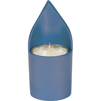 Anodize Memorial Candle Holder Blue (EM-NNM3) - Riverdale Judaica