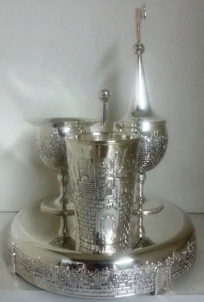 S/P Havdallah Set 4pc Jerusalem (HV-5035) - Riverdale Judaica