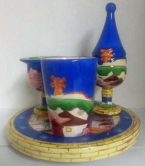 Karshi Ceramic Havdallah Set (HV-5904) - Riverdale Judaica