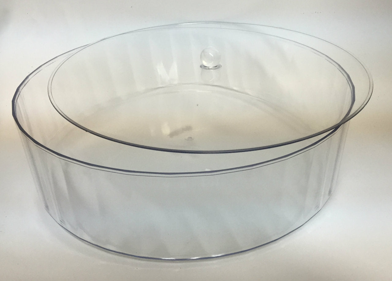 Lucite Round Matzah Box with Cover Large (P-MBXL) - Riverdale Judaica