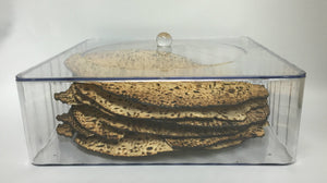 Square Lucite Matzah Box with Cover- Large 12" (P-MBXM) - Riverdale Judaica