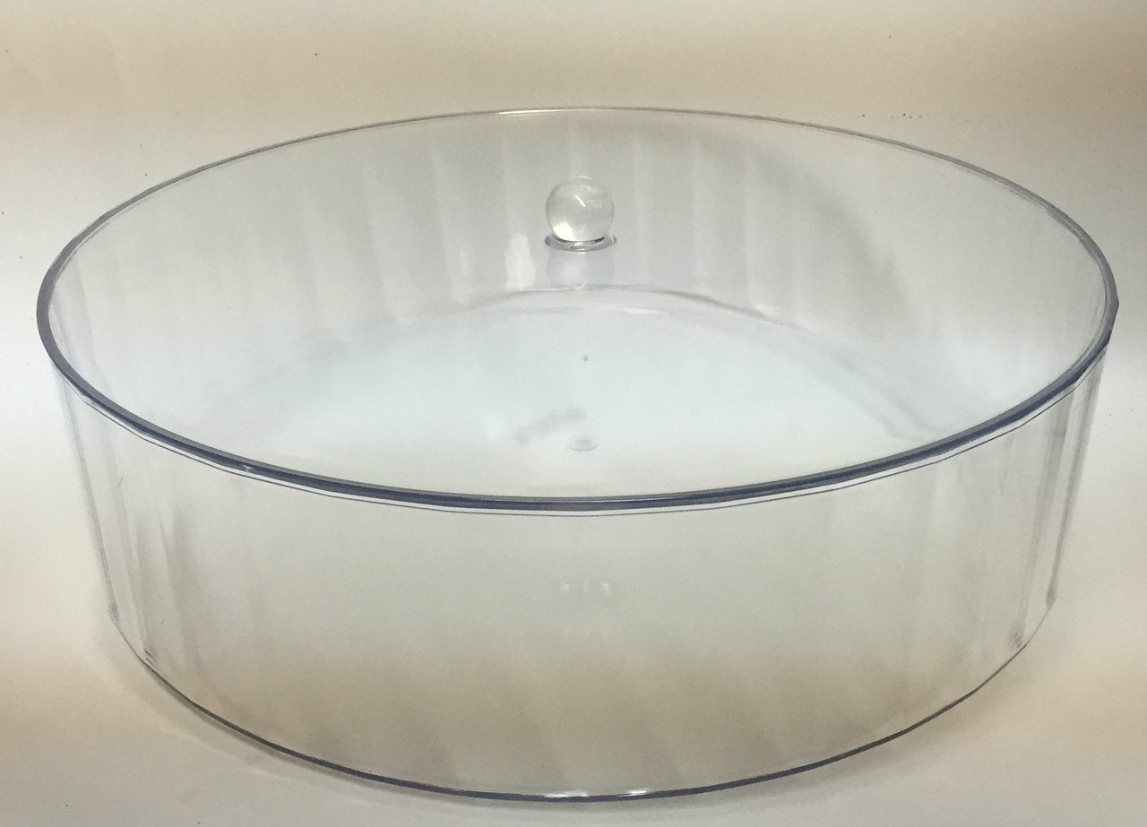 Lucite Round Matzah Box with Cover Large (P-MBXL) - Riverdale Judaica