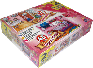 Isratoys 2 in 1 Floor Puzzles Hospitality 70pc & Shema Israel 48pc - Girl  (GM-P233) - Riverdale Judaica