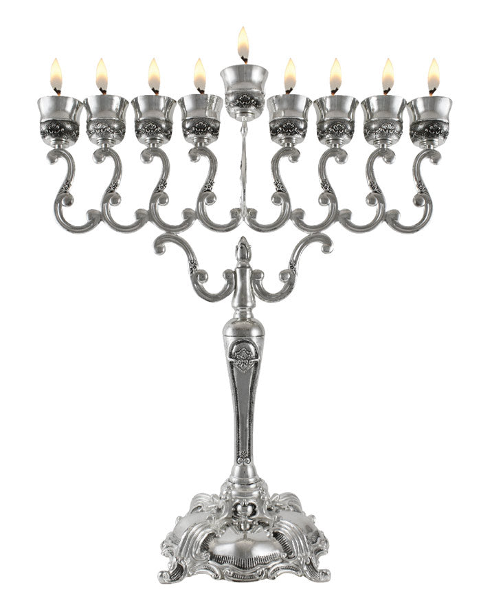 Large Silver Plated Menorah, 21" Tall