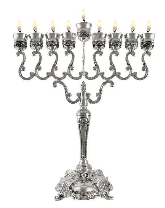 Large Silver Plated Menorah, 21" Tall