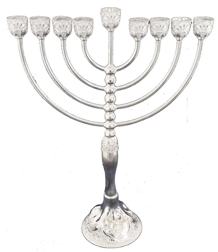 Classic Silverplate Filligree Menorah 15" (M-9827)