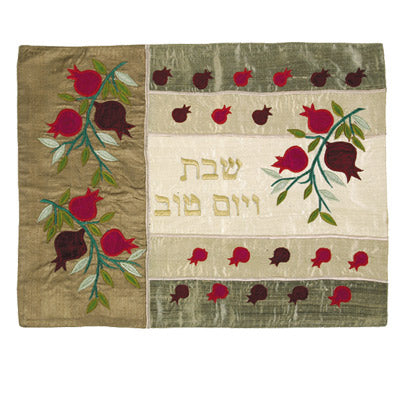 Gold Pomegranate Raw Silk Appliqued Challa Cover