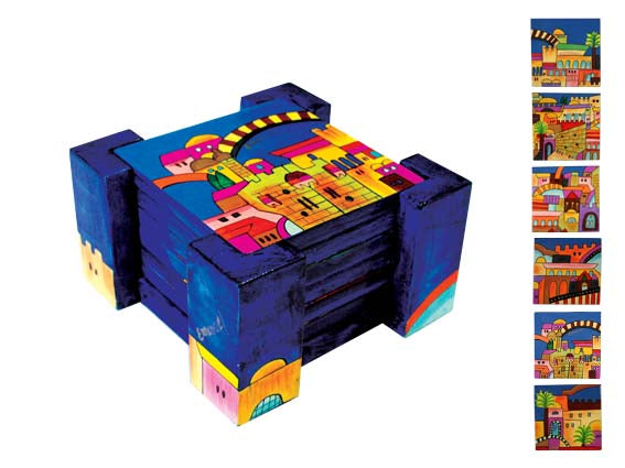 Jerusalem Views Set of Six Wooden Coasters EM-COS1