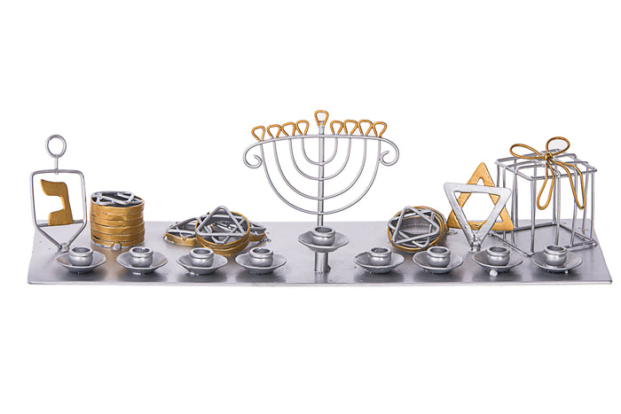 Metal Chanukah Theme Menorah