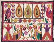 Hand Embroidered Afikoman Bag Colored (EM-AFE5) - Riverdale Judaica