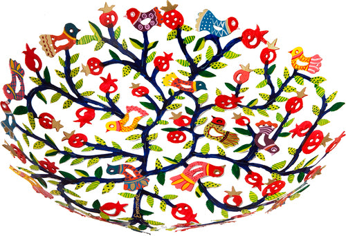 Bowl- Small Laser Cut+ Hand Painting- birds (EM-BOS1) - Riverdale Judaica