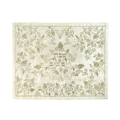 Emanuel Embroidered Chala Cover Pomegranate Silver (EM-CME10S)