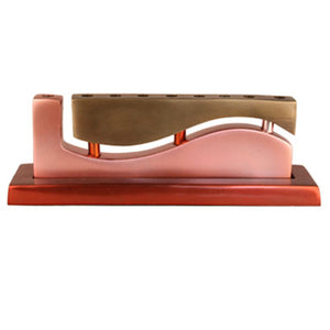 Aluminum Cast Menorah Wave (EM-HZAP-1) - Riverdale Judaica