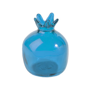 Glass Pomegranate Small Blue (EM-PGS2) - Riverdale Judaica