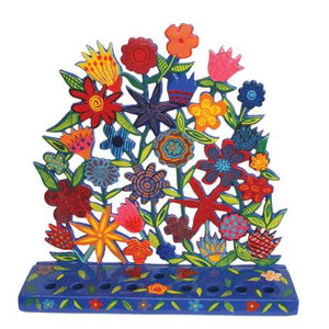 Laser Cutout Hanukkah Menorah Flowers  (EM-HML3) - Riverdale Judaica