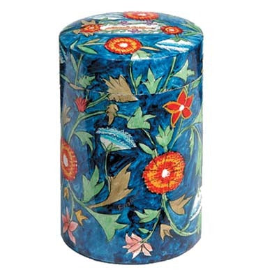 Yair Emanuel Round Tzedakah (Charity) Box -Flowers TZR-5
