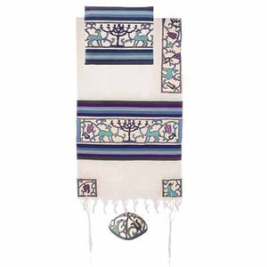 Yair Emanuel Embroidered Cotton Tallit - Papercut TFE-4 - Riverdale Judaica