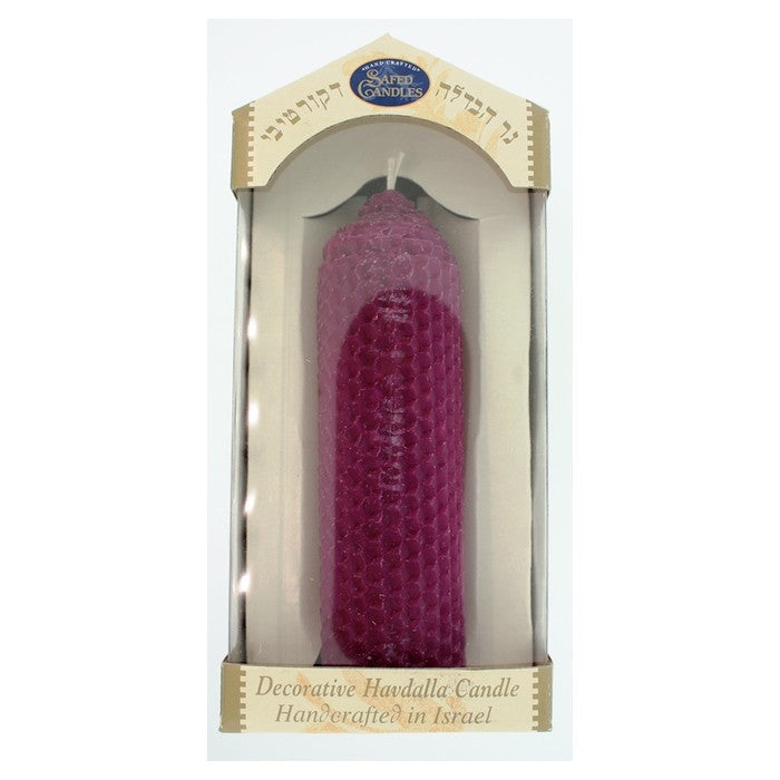 Havdallah Candle 6" Tall 2" Diameter BEESWAX PURPLE (HV-HMC2X6BP)