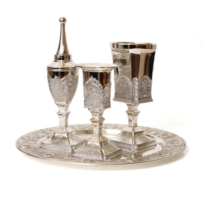 4 pc. Silverplate Havdalla Set- Filigree (HV-X880) - Riverdale Judaica