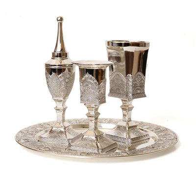 4 pc. Silverplate Havdalla Set- Filigree (HV-X880)