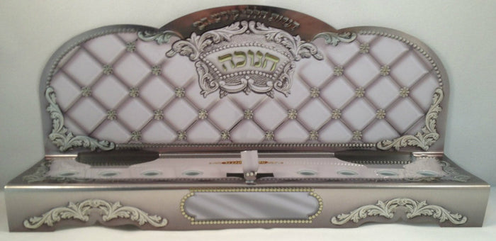 Tin Menorah Silver Design (M-TINF1)