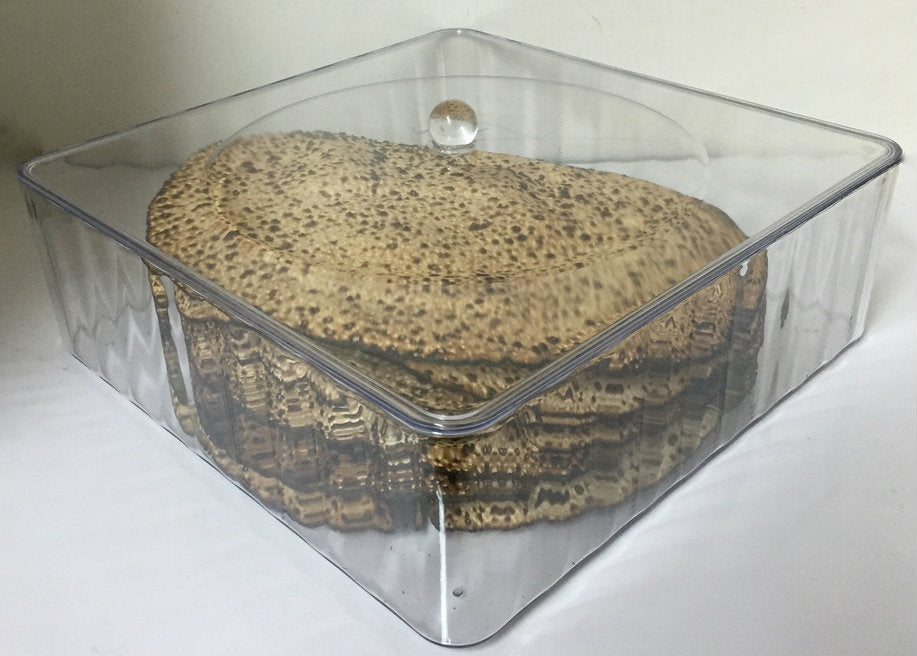 Square Lucite Matzah Box with Cover- Large 12" (P-MBXM) - Riverdale Judaica