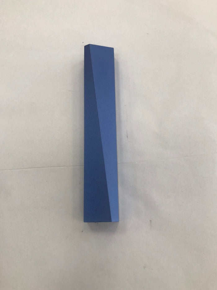 Modern Geometric Metal Mezuzah Case - Blue, Made in Israel