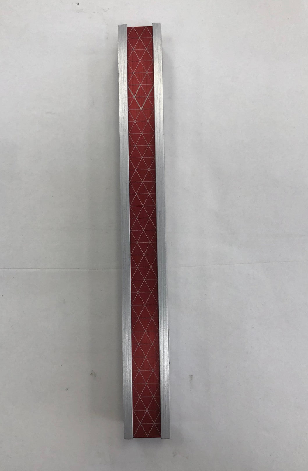 Handmade Aluminum Mezuzah Case - Criss Cross, Ruby Red, Made in Israel - Riverdale Judaica