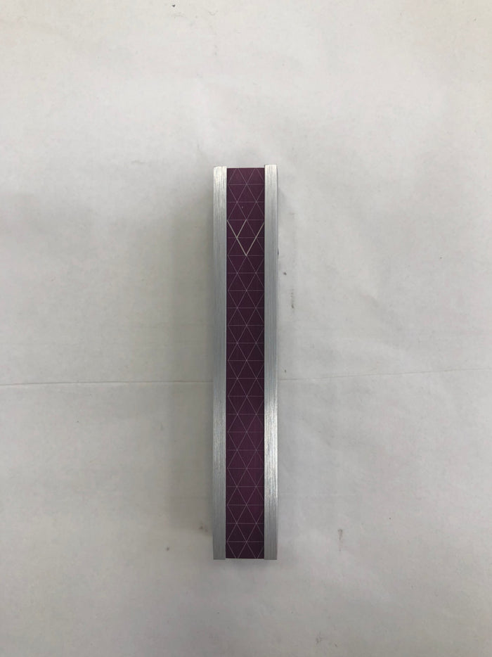 Handmade Aluminum Mezuzah Case - Criss Cross, Plum, Made in Israel