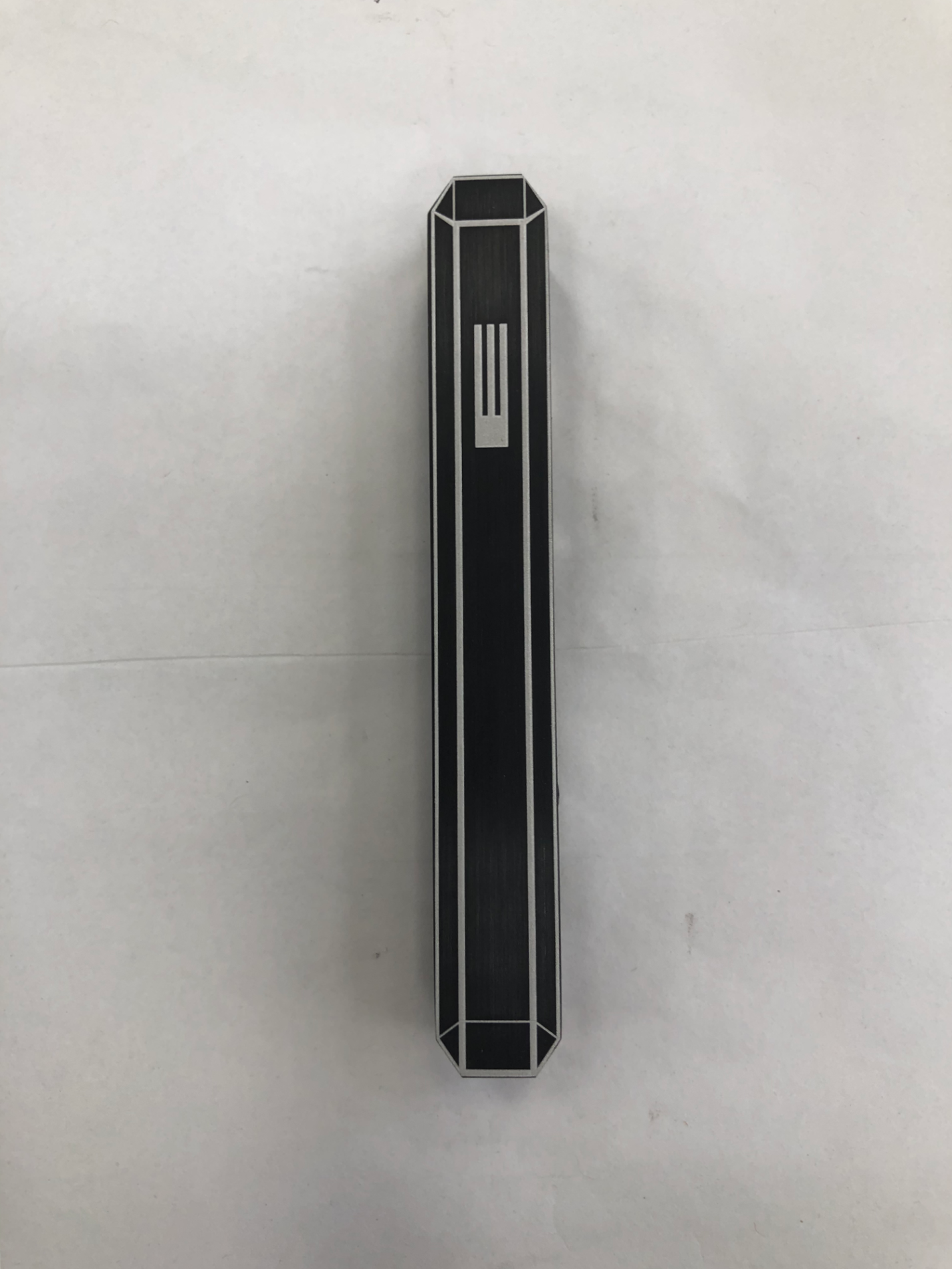 Modern Aluminum Mezuzah Case with 3D Design - Black, Made in Israel - Riverdale Judaica