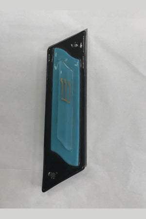 Handmade Glass Mezuzah Case, Black/Blue, Made in Israel - Riverdale Judaica