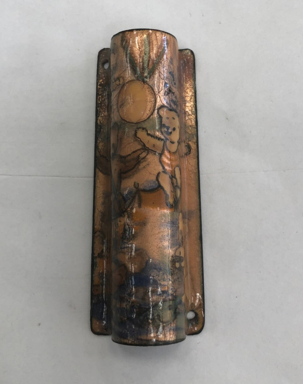 Handmade Mezuzah Case with Bears - Made in Israel - Riverdale Judaica