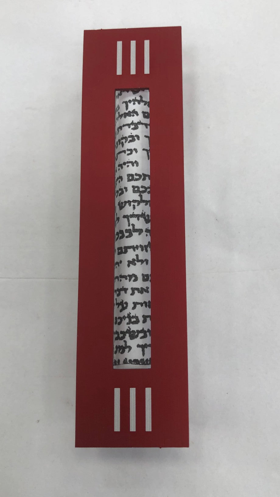 Modern Metal Mezuzah Case with Transparent Design, Made in Israel - Riverdale Judaica