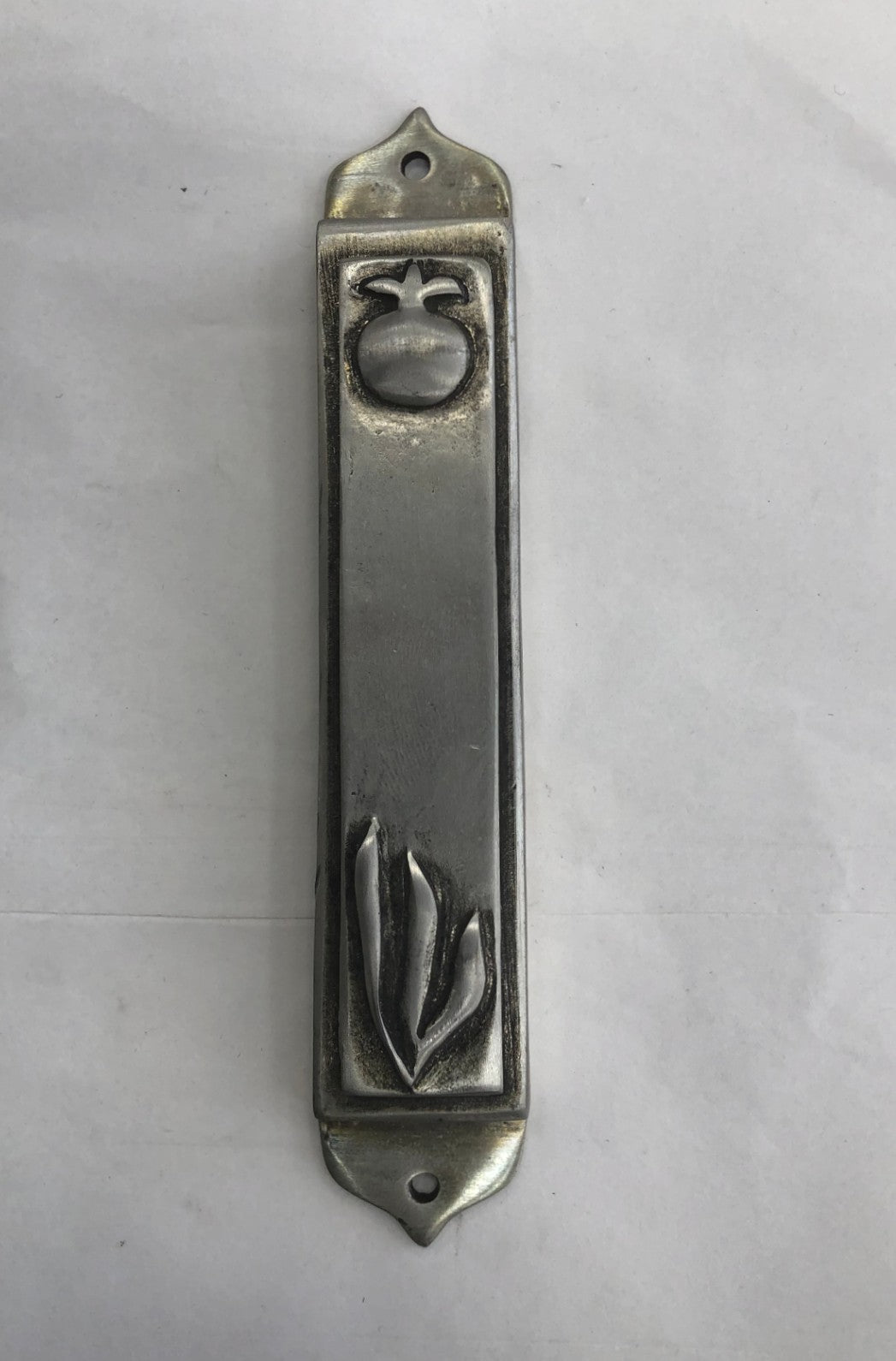 Handmade Mezuzah Case with Pomegranate Motif, Made in Israel - Riverdale Judaica