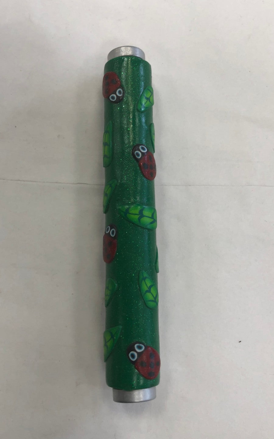 Handmade Mezuzah Case with Ladybugs, Made in Israel - Riverdale Judaica