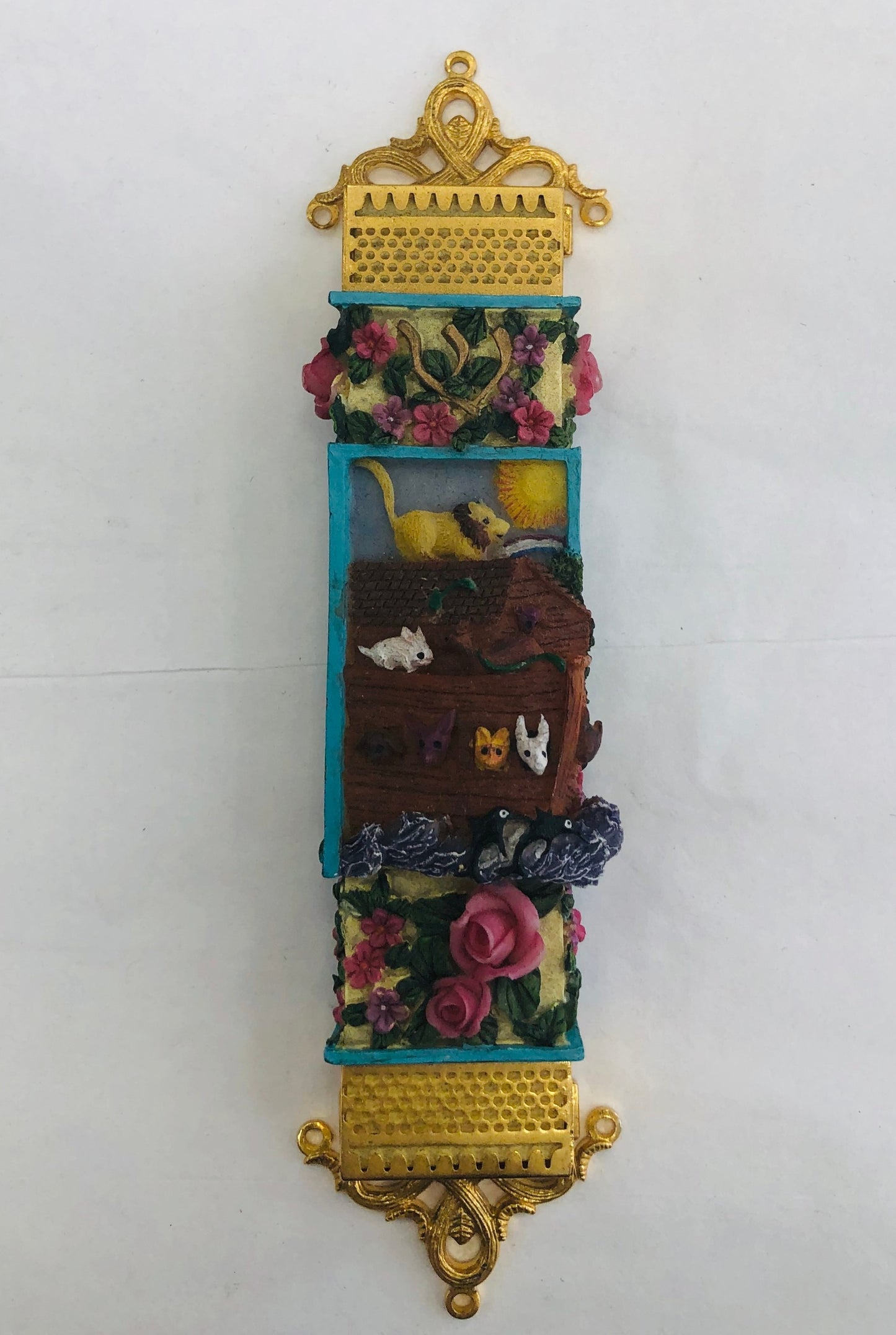 Polyresin Mezuzah Case - Noah's Ark