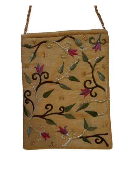 Gold Flowers Embroidered Bag (EM-PB3G)