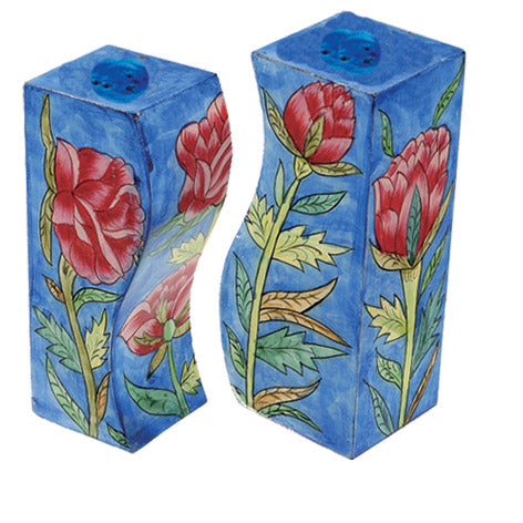 Big Red Flowers Salt and Pepper Shaker - Riverdale Judaica