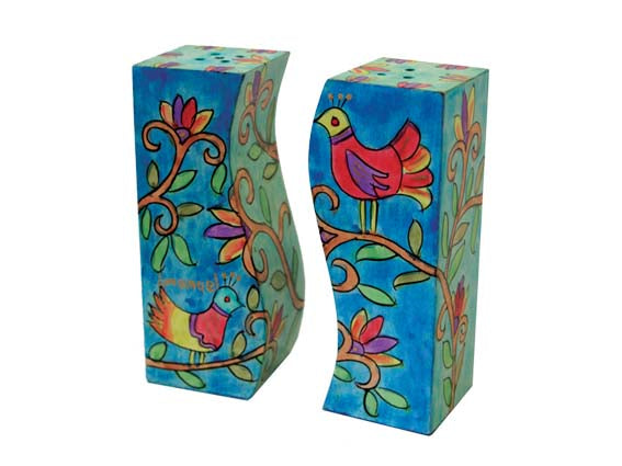 Big Birds and Flowers Salt and Pepper Shaker - Riverdale Judaica