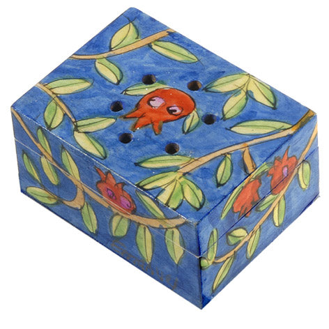 Pomegranate Branches Spice Box with Cloves - Riverdale Judaica